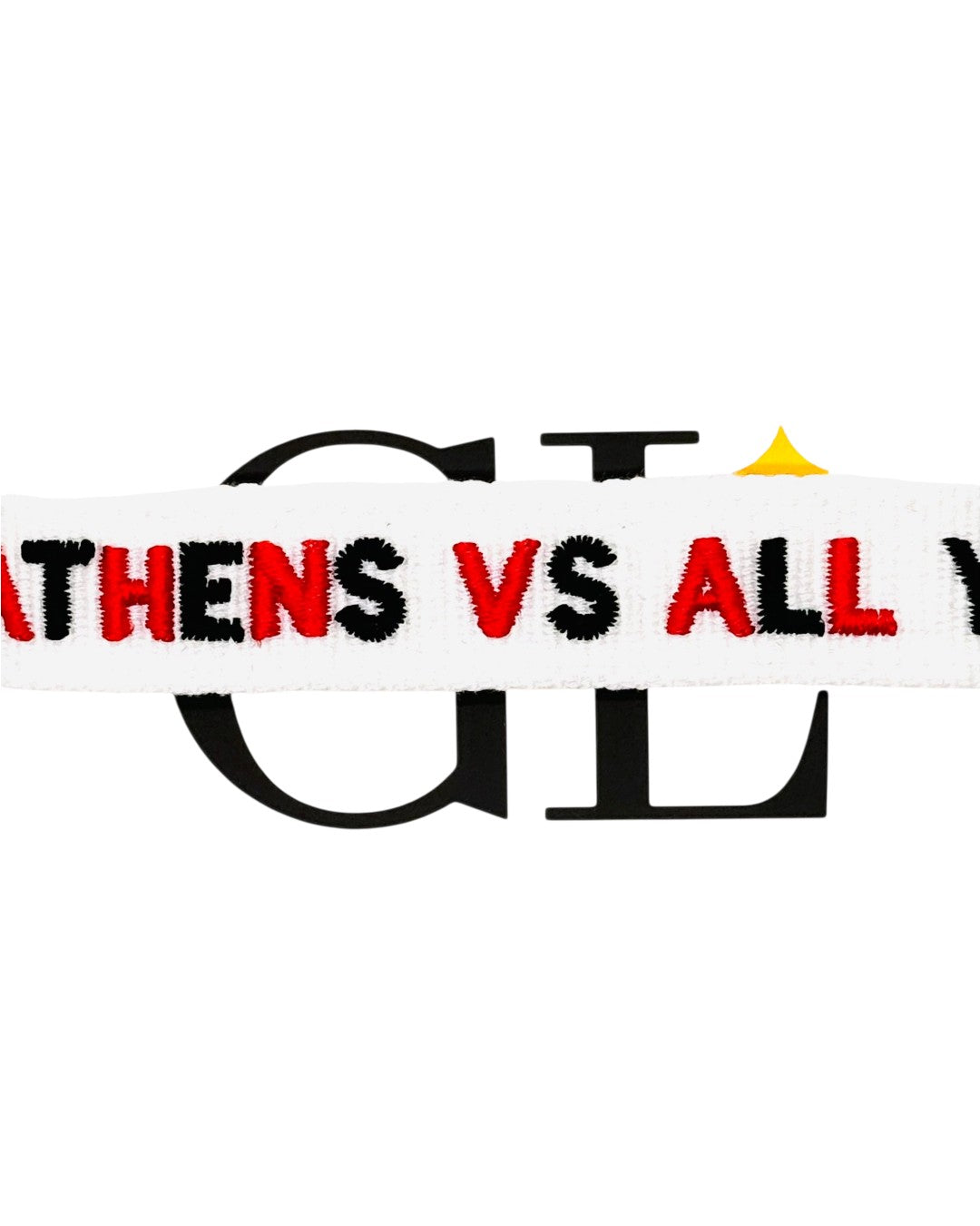 Athens Vs All Y'All Team Tassel Bracelet White Red and Black