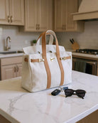 The Luxe Signature Tote- Short Handle Black