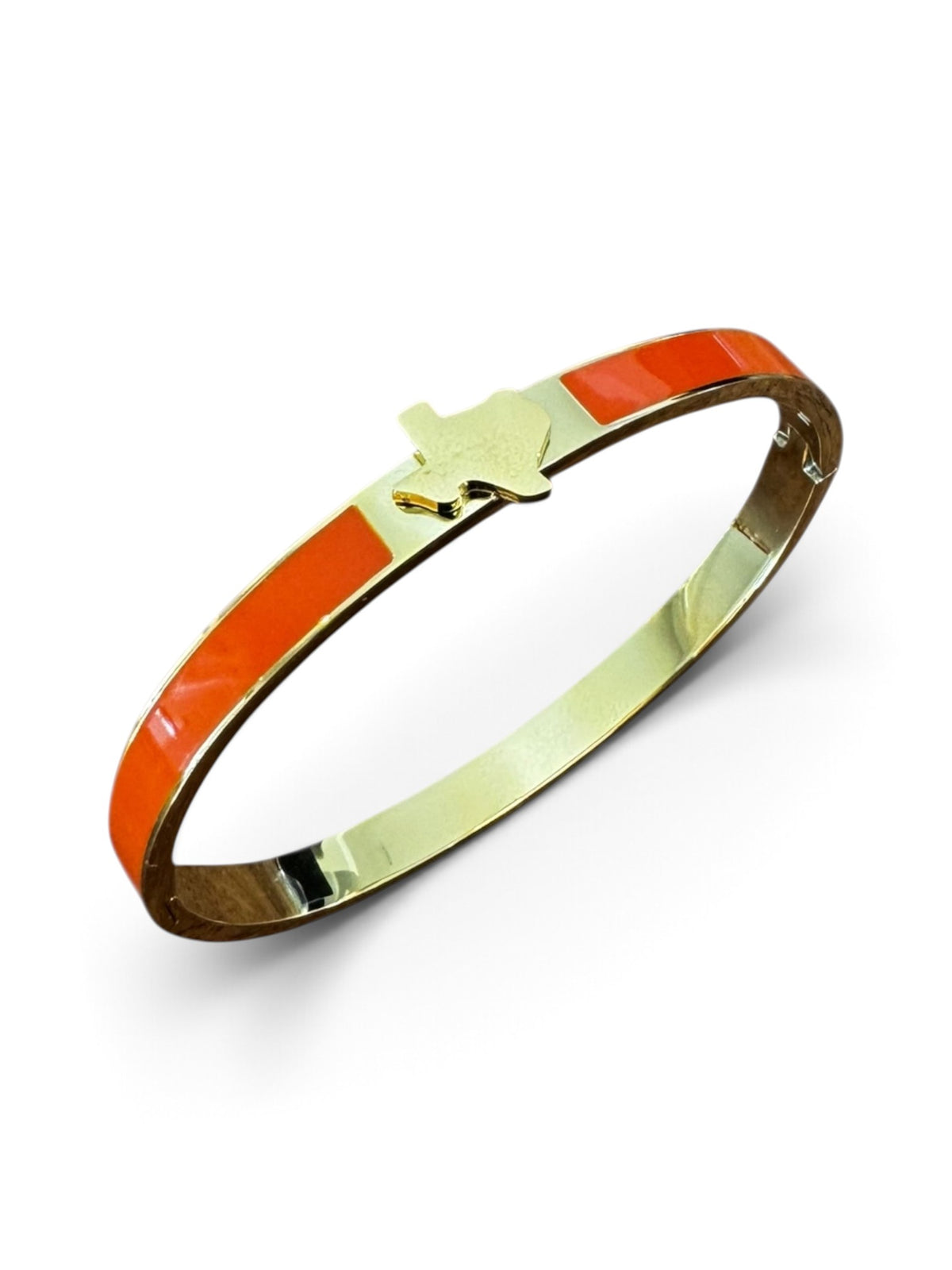 Texas Mini Map Bangle Burnt Orange