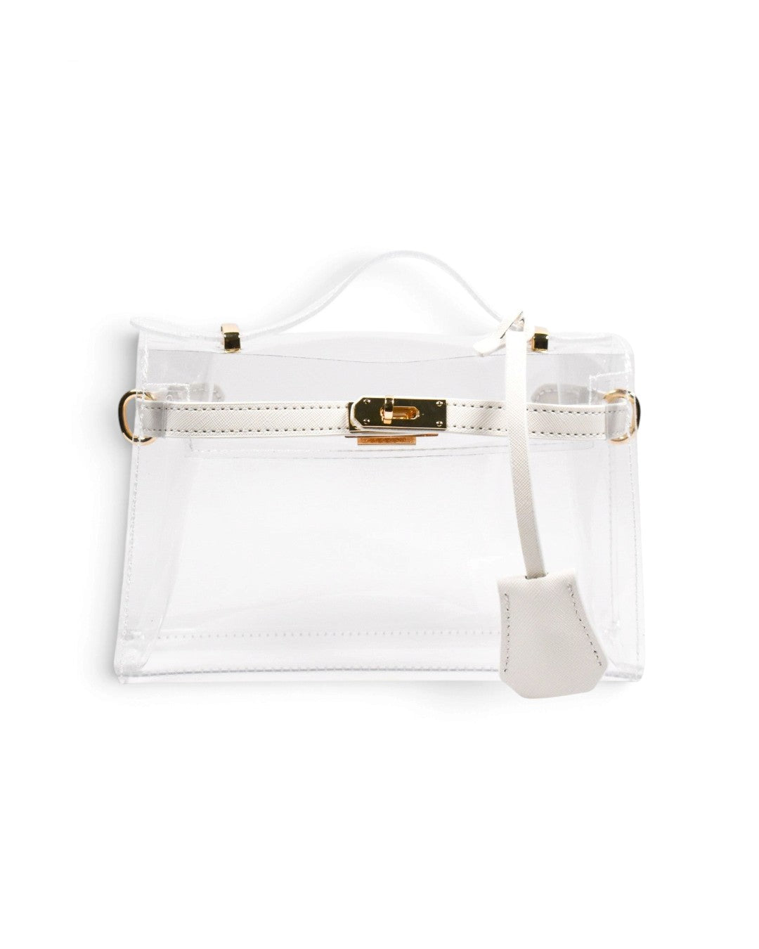 The Mini Andrea Clear Top Handle Bag White