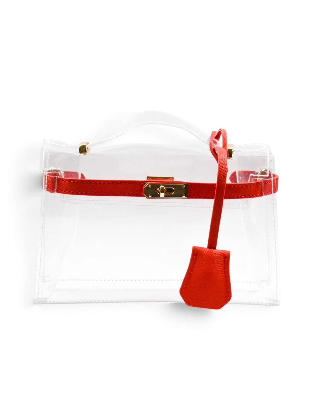 The Mini Andrea Clear Top Handle Bag White