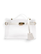 The Mini Andrea Clear Top Handle Bag Navy