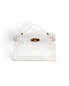 The Mini Andrea Clear Top Handle Bag Maroon