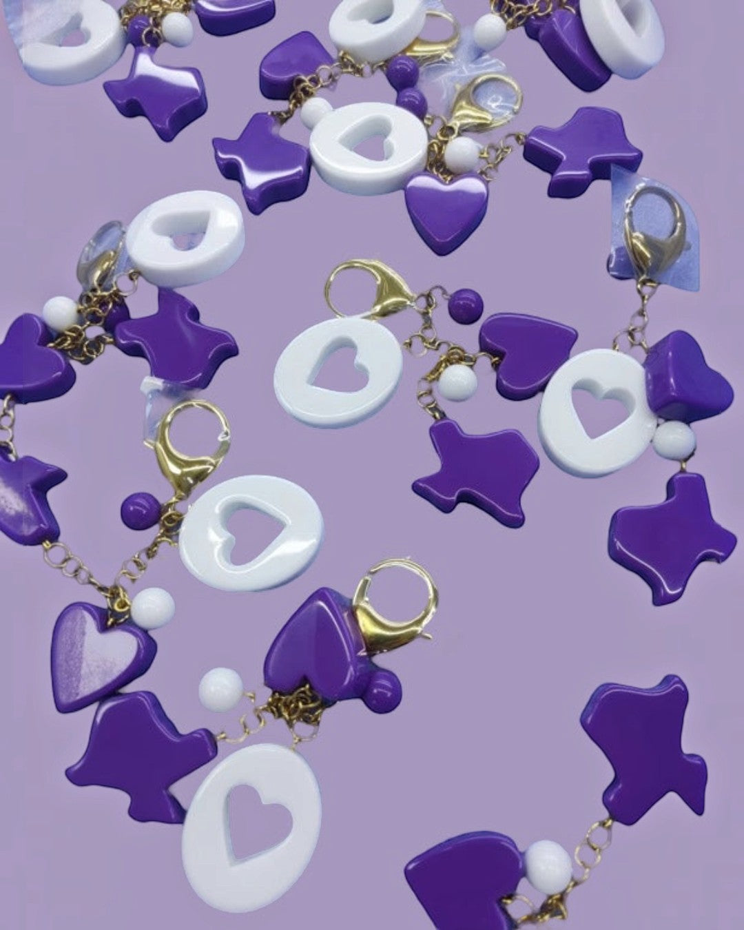 Luxe League Bag Charm Texas Edition- Purple Purple