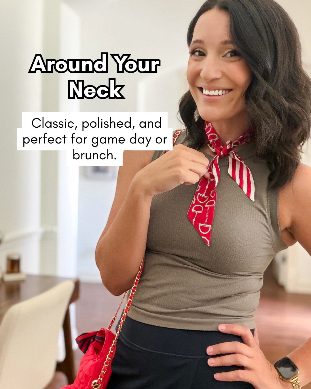 The Gameday Signature Scarf - Crimson And White Crimson And White