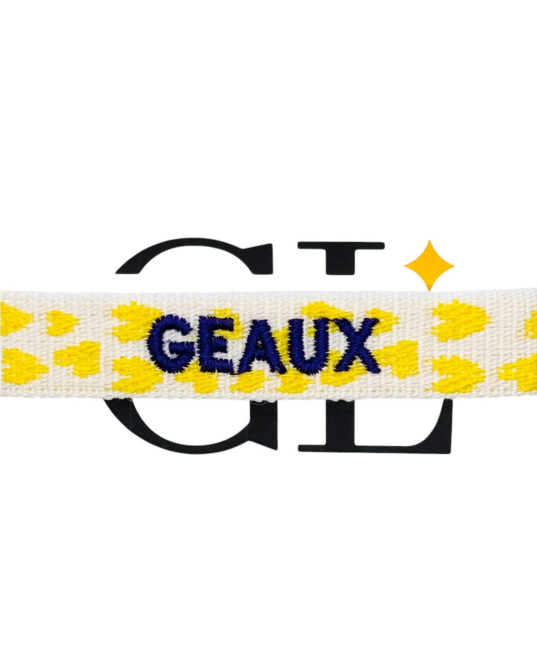 Geaux Team Tassel Bracelet White and Yellow