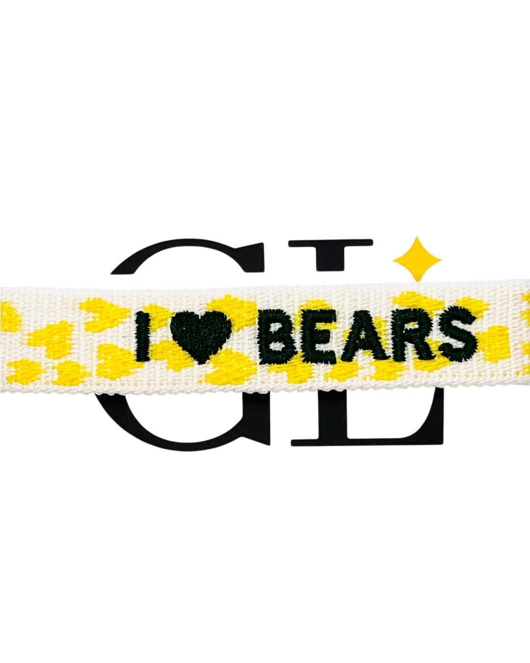 I Love Bears Team Tassel Bracelet White and Yellow