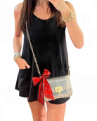 The Stephanie Clear Crossbody Handbag with Rivets Gold