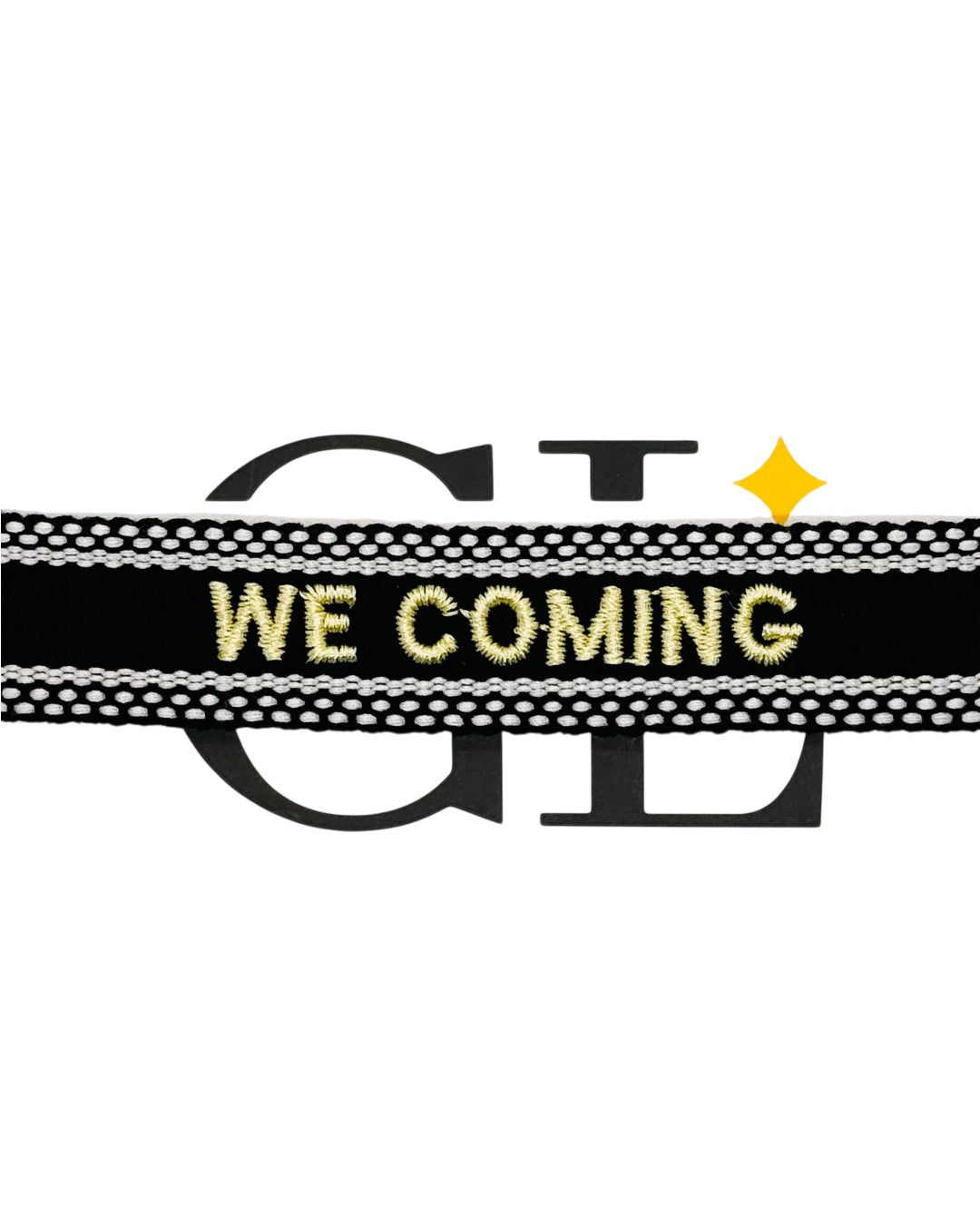 We Coming Team Tassel Bracelet Black White and Gold