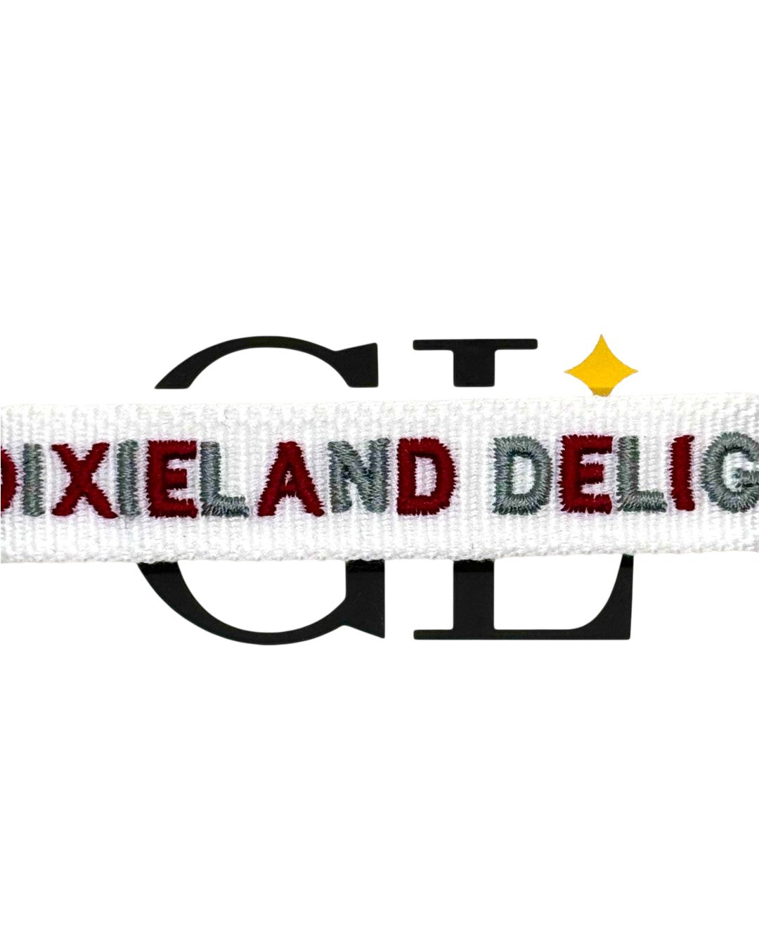 Dixieland Delight Team Tassel Bracelet White, Red and Grey