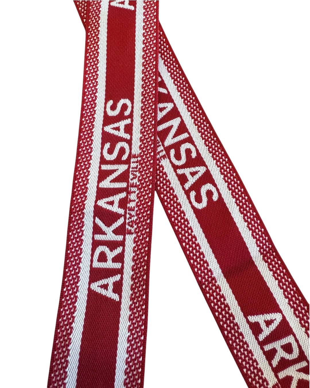 The College Town Canvas Strap- Fayetteville Red And White