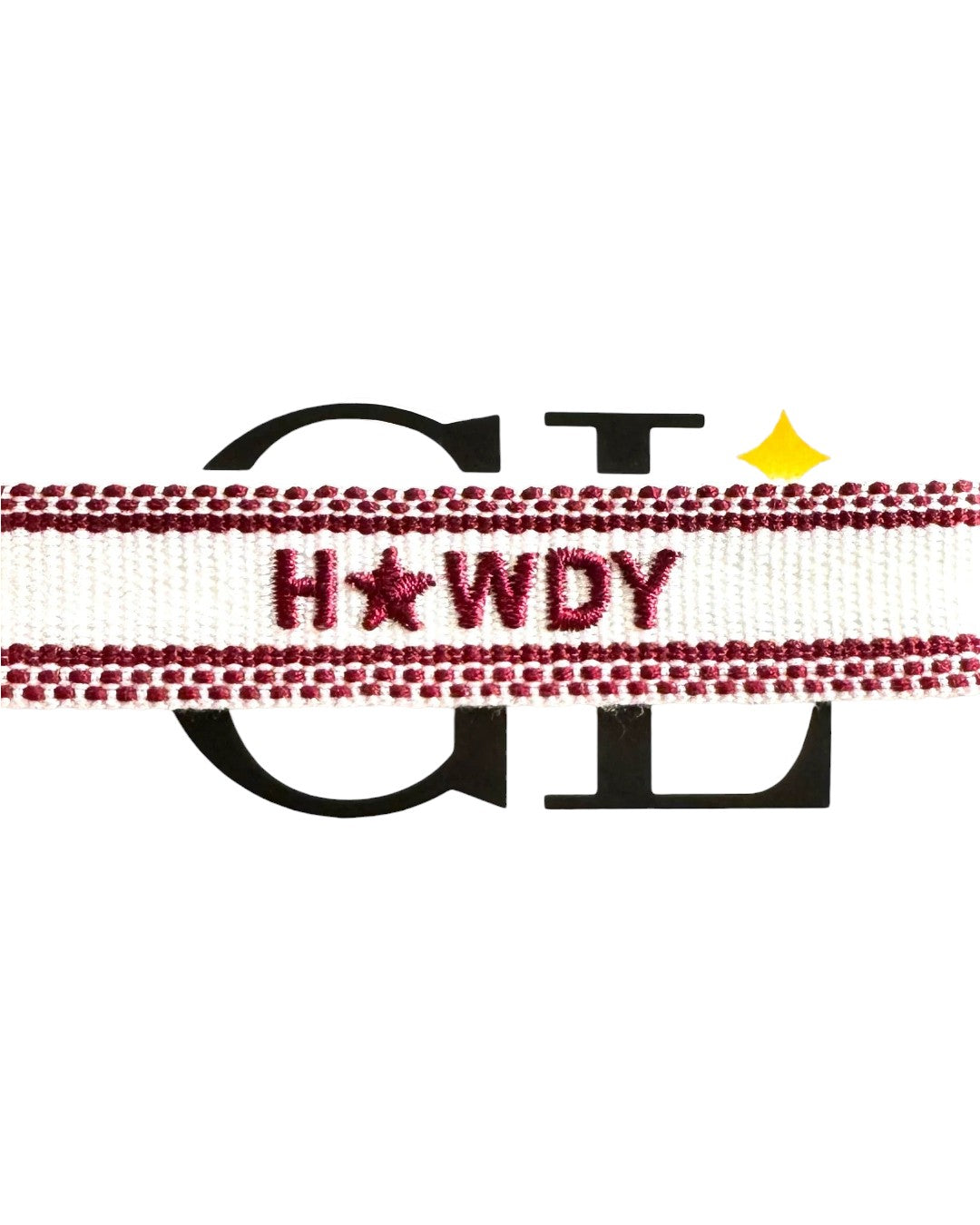 Howdy Team Tassel Bracelet White and Maroon