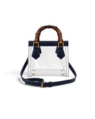 Jules Bamboo Handle Clear Handbag Navy