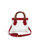 Jules Bamboo Handle Clear Handbag Brown