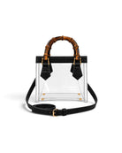 Jules Bamboo Handle Clear Handbag Red