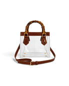 Jules Bamboo Handle Clear Handbag Black